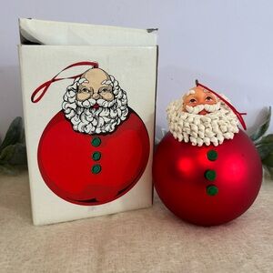 Department 56 Santa Ball Ornament Mercury Glass with original box